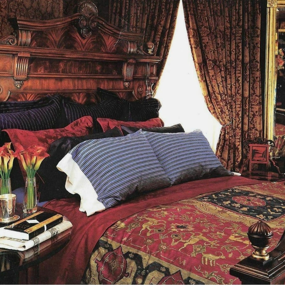 Ralph Lauren Dignitary Red Chinoiserie Queen Sheet Set - Picture 2 of 5
